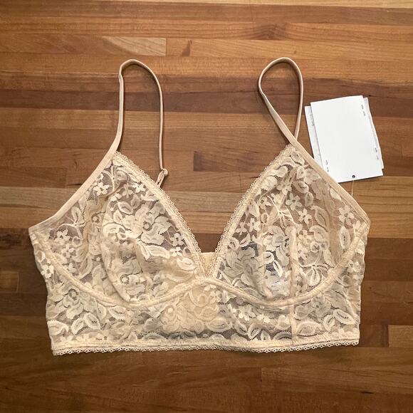 I.n.c. International Concepts Women's Lace Bralette Lingerie almond latte Small - Picture 2 of 5